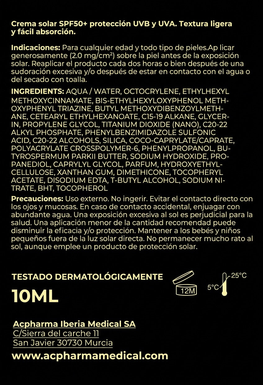 Protector solar SPF50+ 10ml |  Micropigmentación y Tatuaje